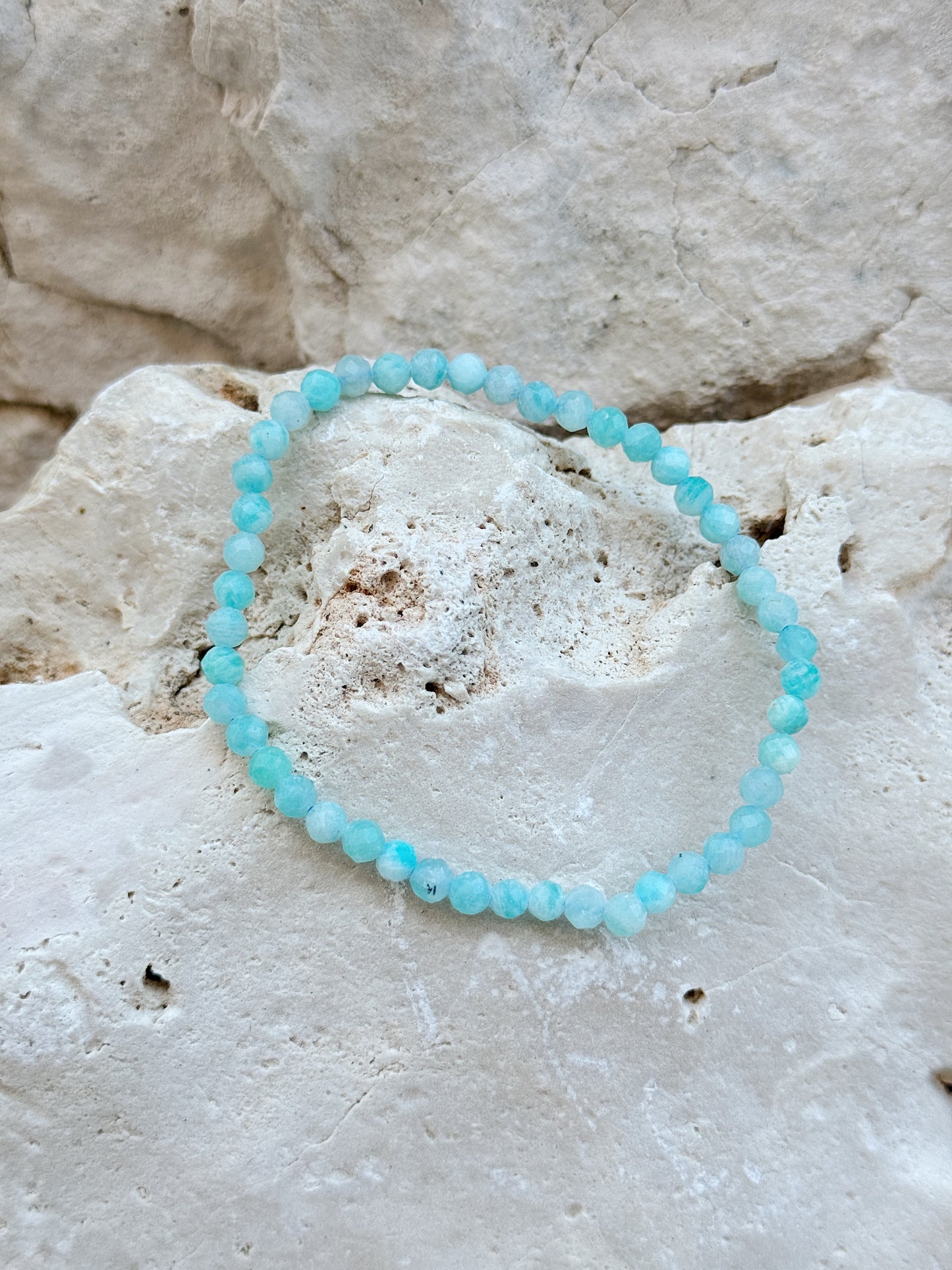 Pulseira Amazonite facetada 4mm