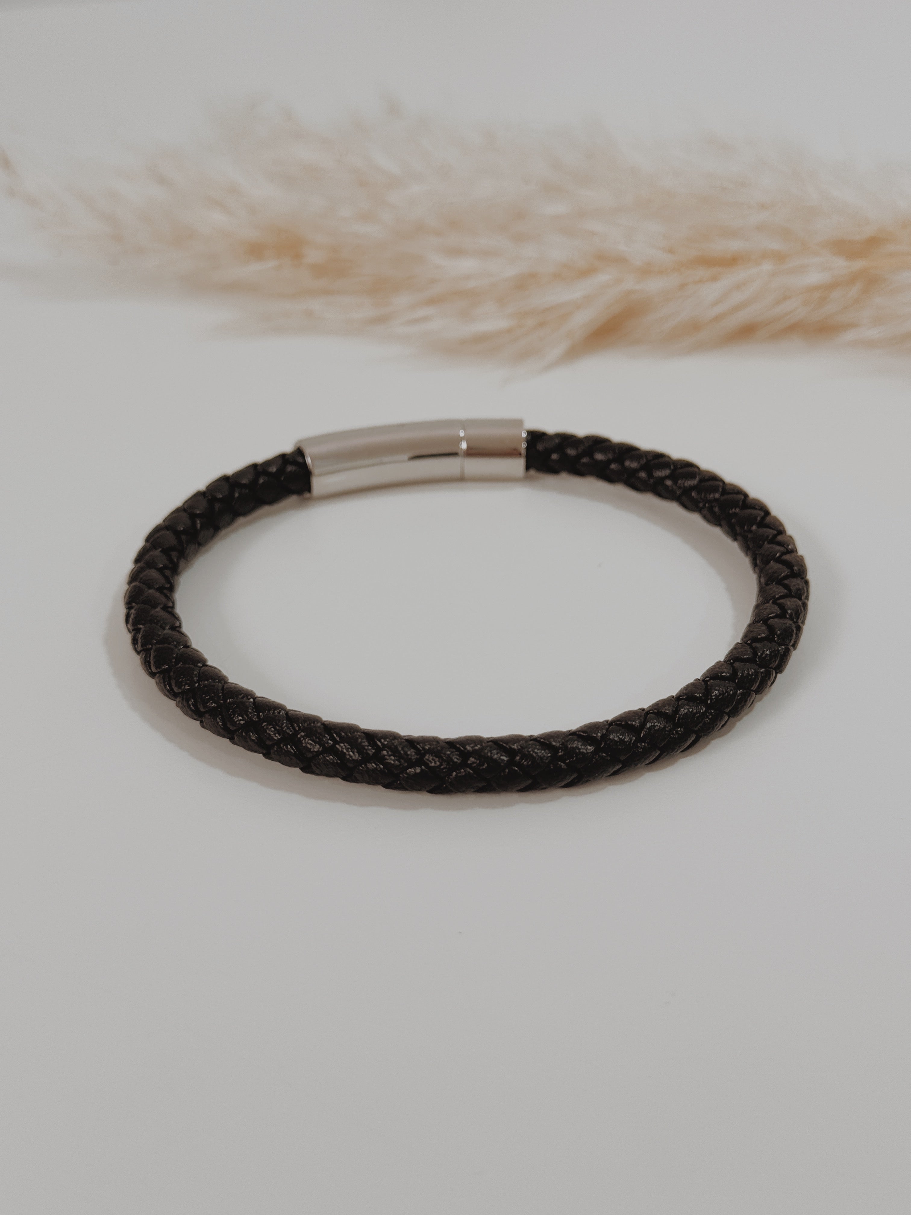 Pulseira Homem Couro preto
