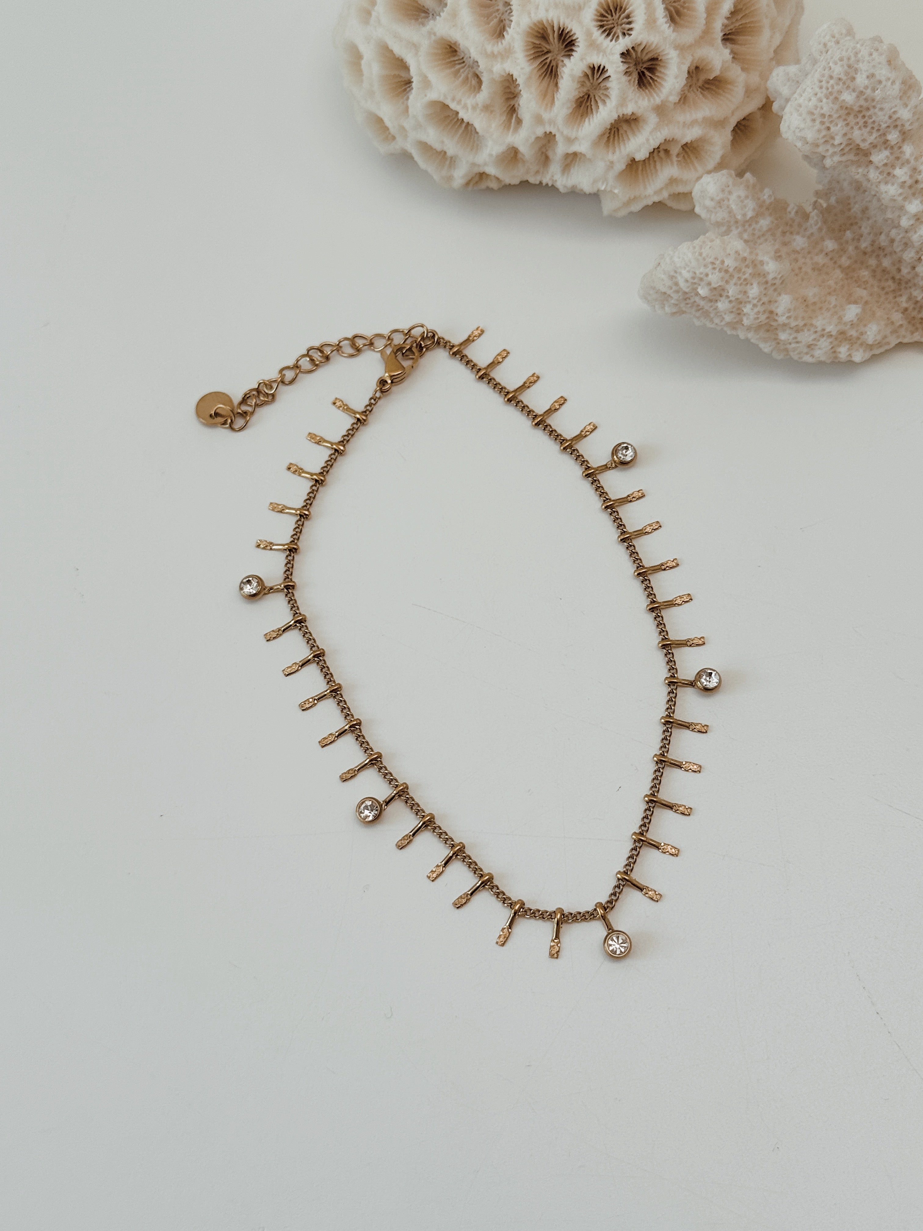 Pulseira de pé | pendentes zirconias