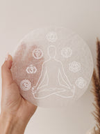 Base Selenite redonda | 7 Chakras