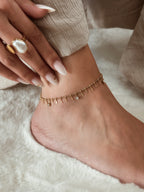 Pulseira de pé | pendentes zirconias
