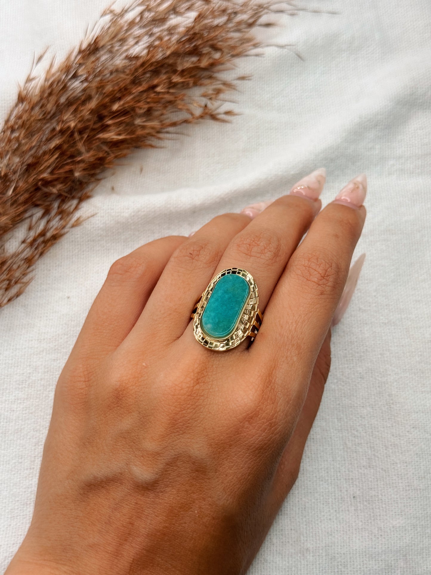 Anel largo Amazonite