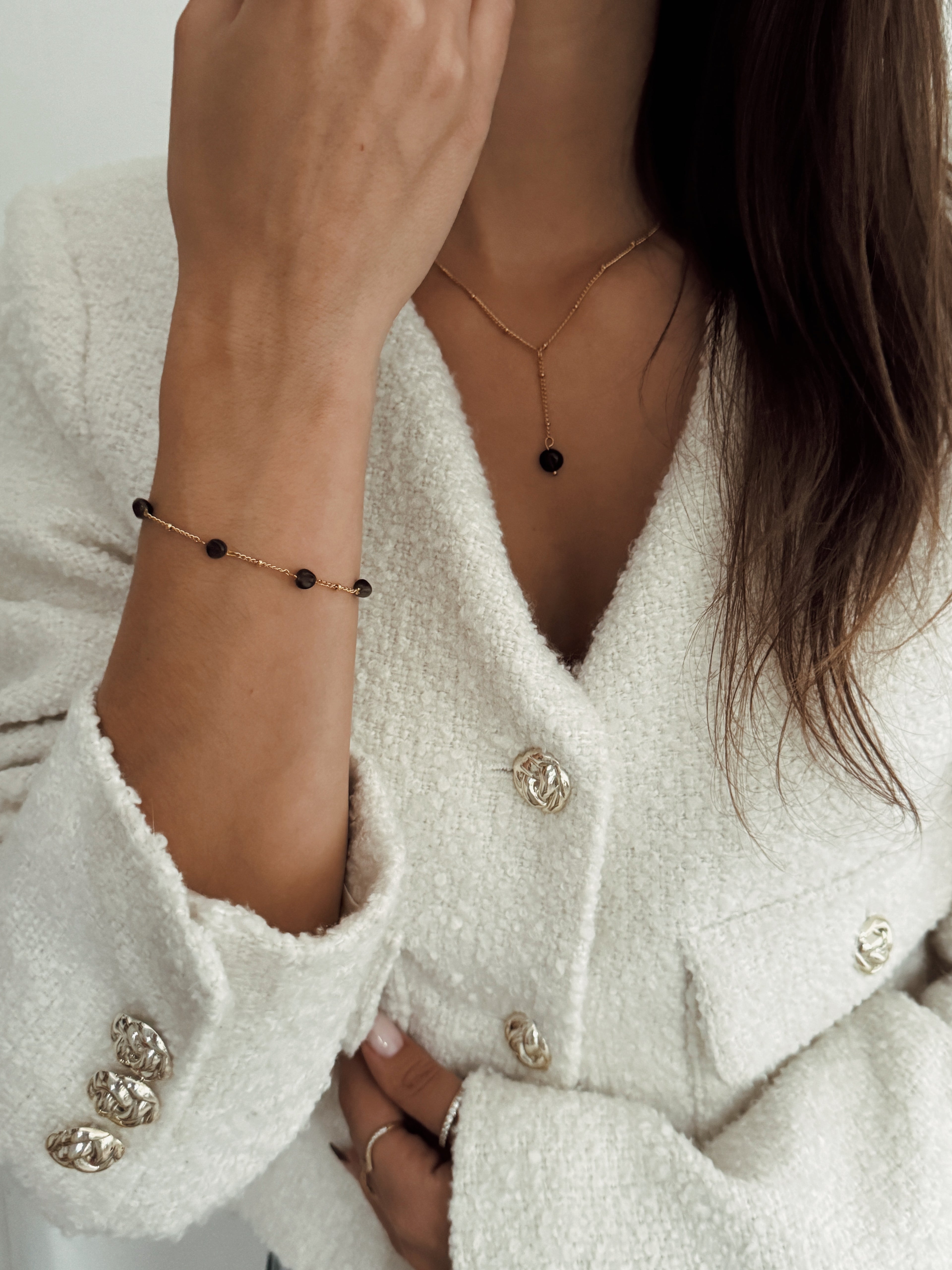 Pulseira Âncora Negra ( obsidiana )