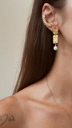 Brincos Golden Bark | Pearl