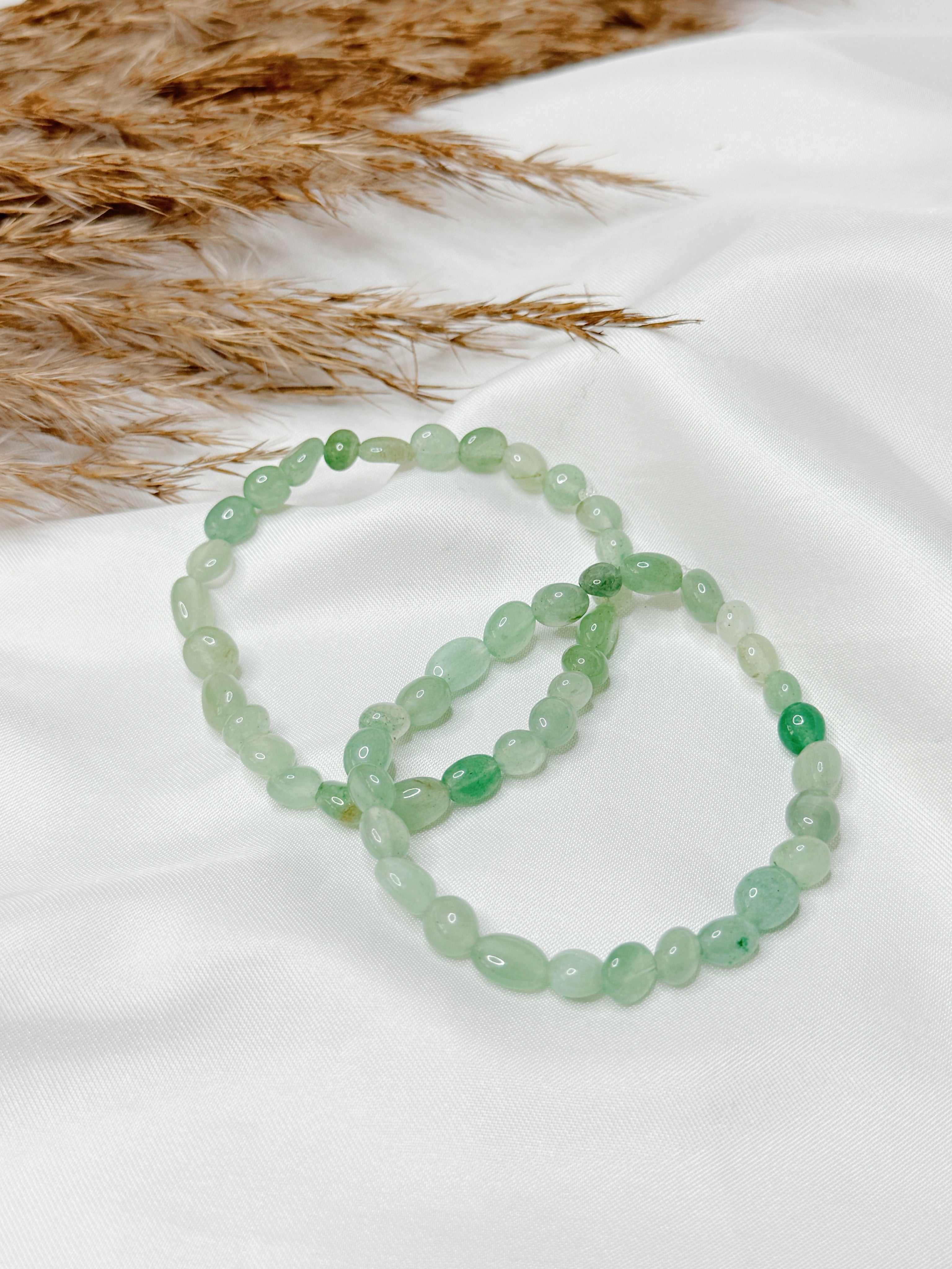 Pulseira Quartzo Verde achatada