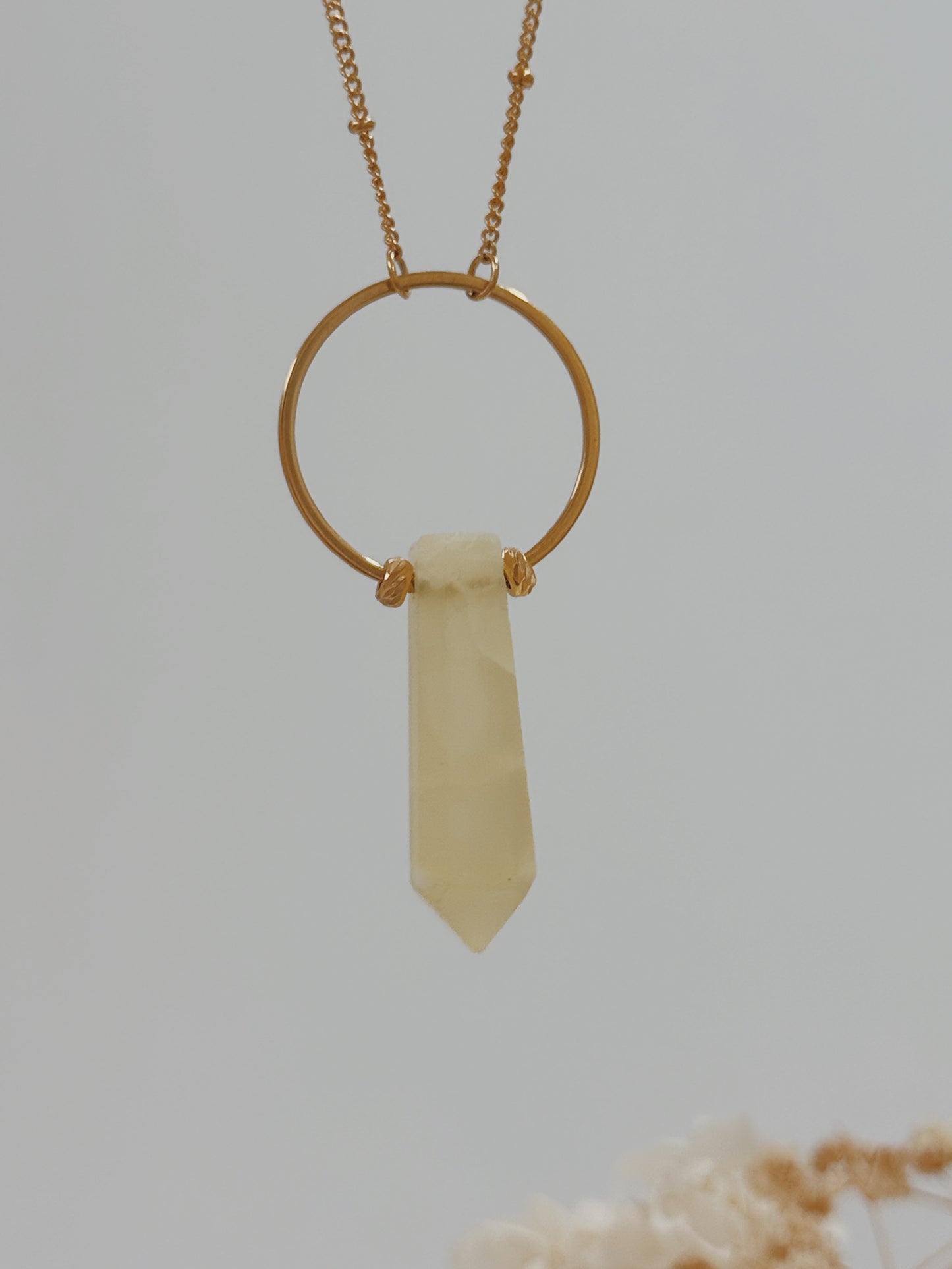 Colar Agni Calcite Limão
