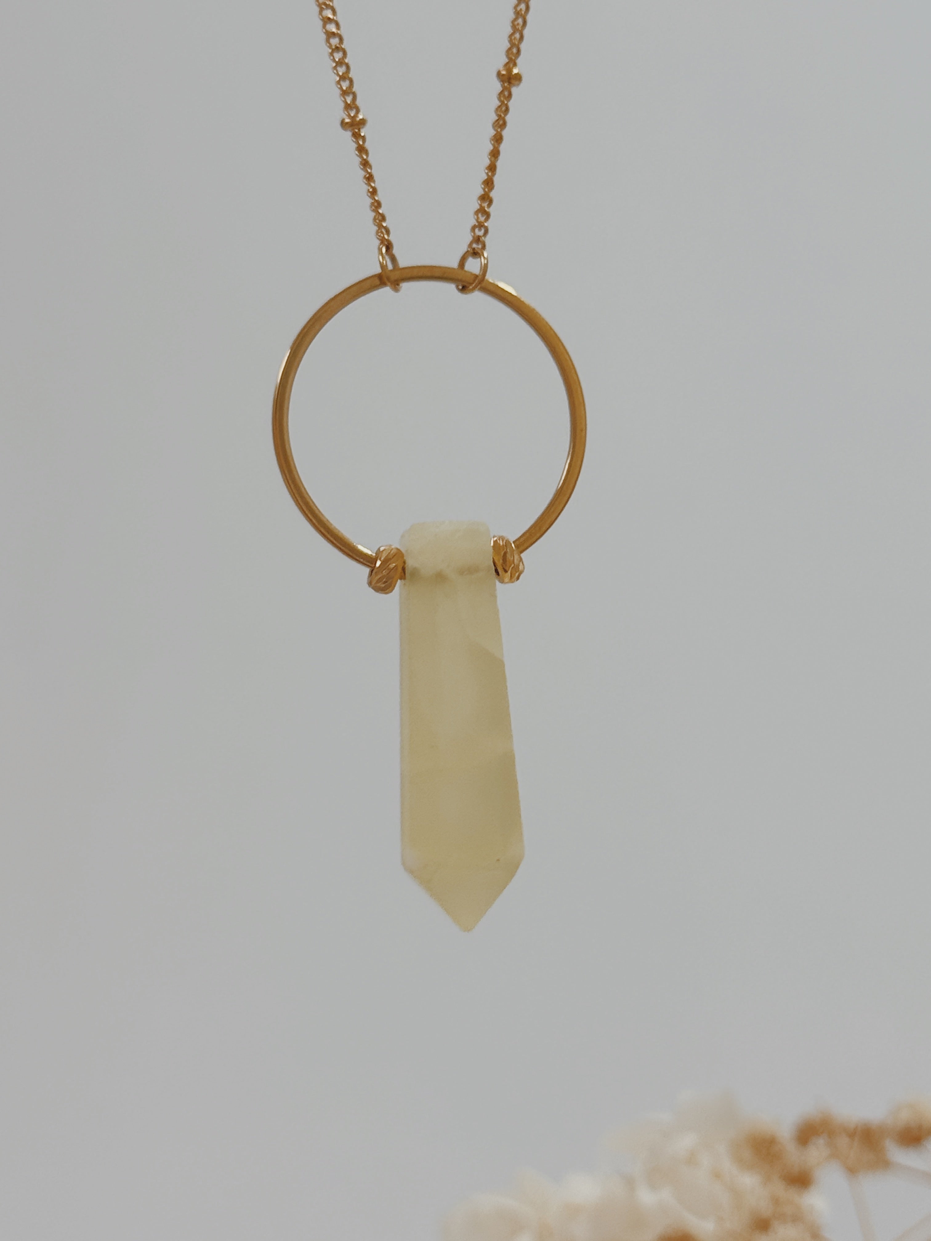Colar Agni Calcite Limão