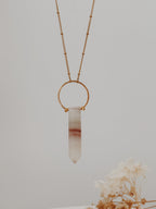 Colar Agni Calcite Rosa Listrada