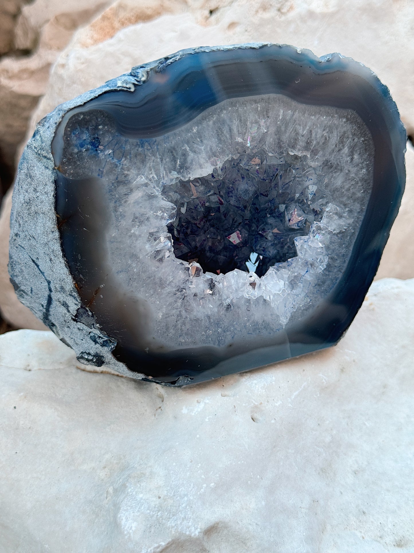 Geodo de Ágata Azul