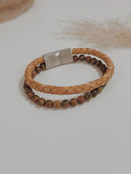 Pulseira Homem Unakite ( dupla )