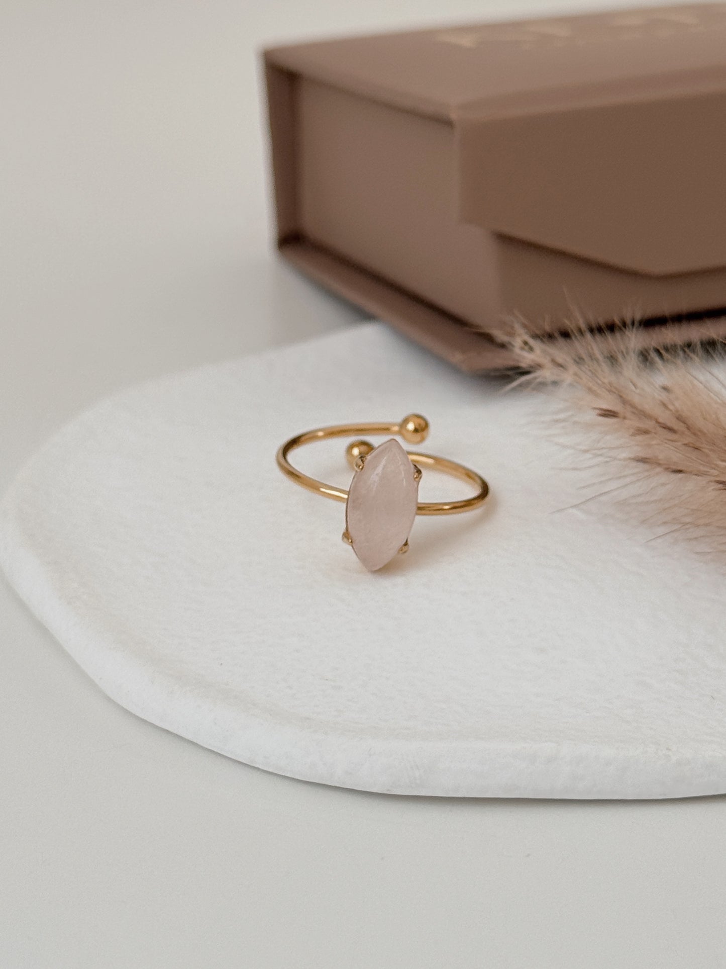 Anel Amor Suave ( quartzo rosa )