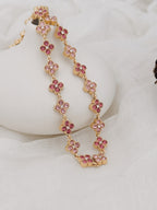 Colar Golden Clover | rosa