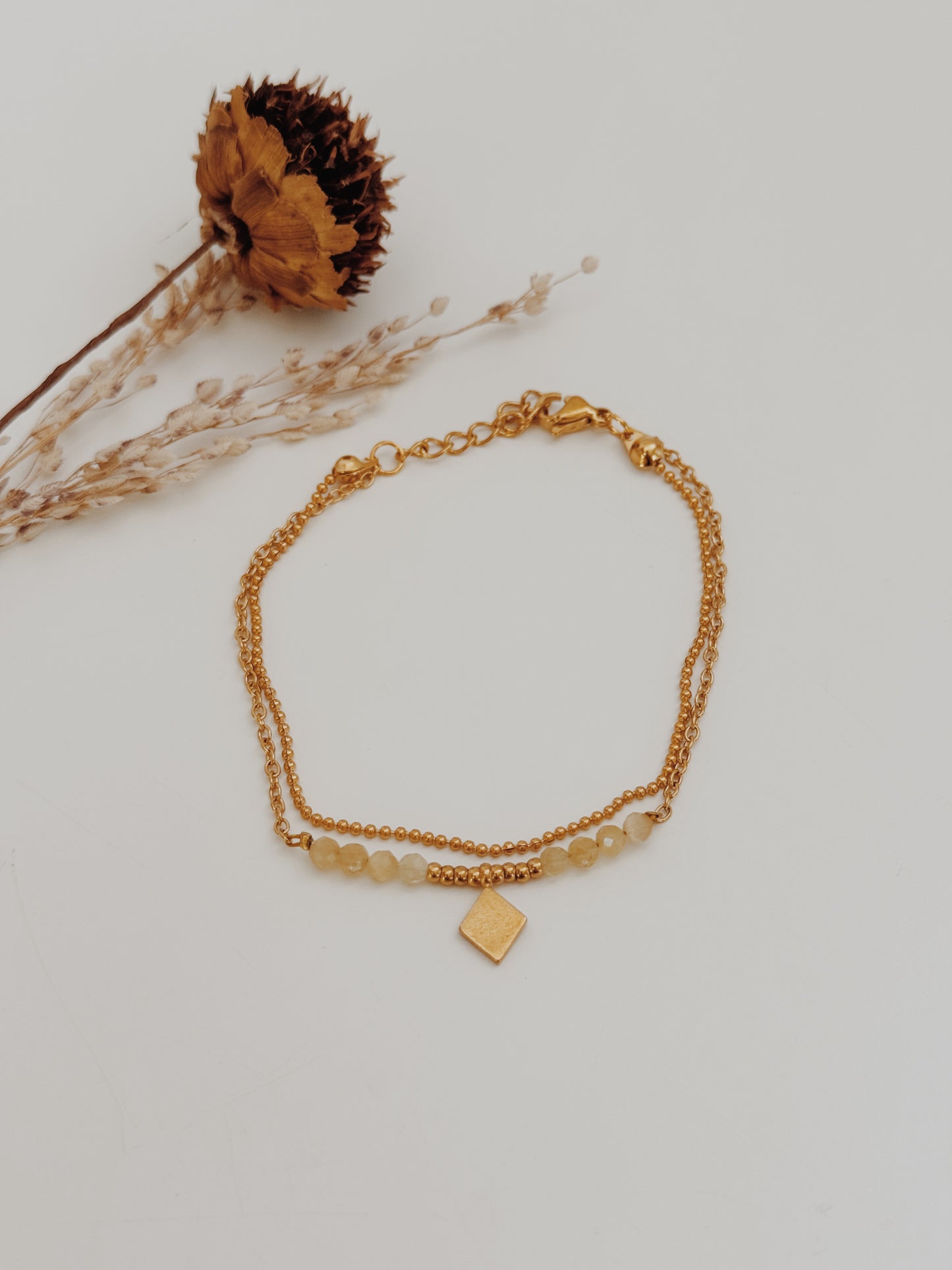 Pulseira dupla Citrino