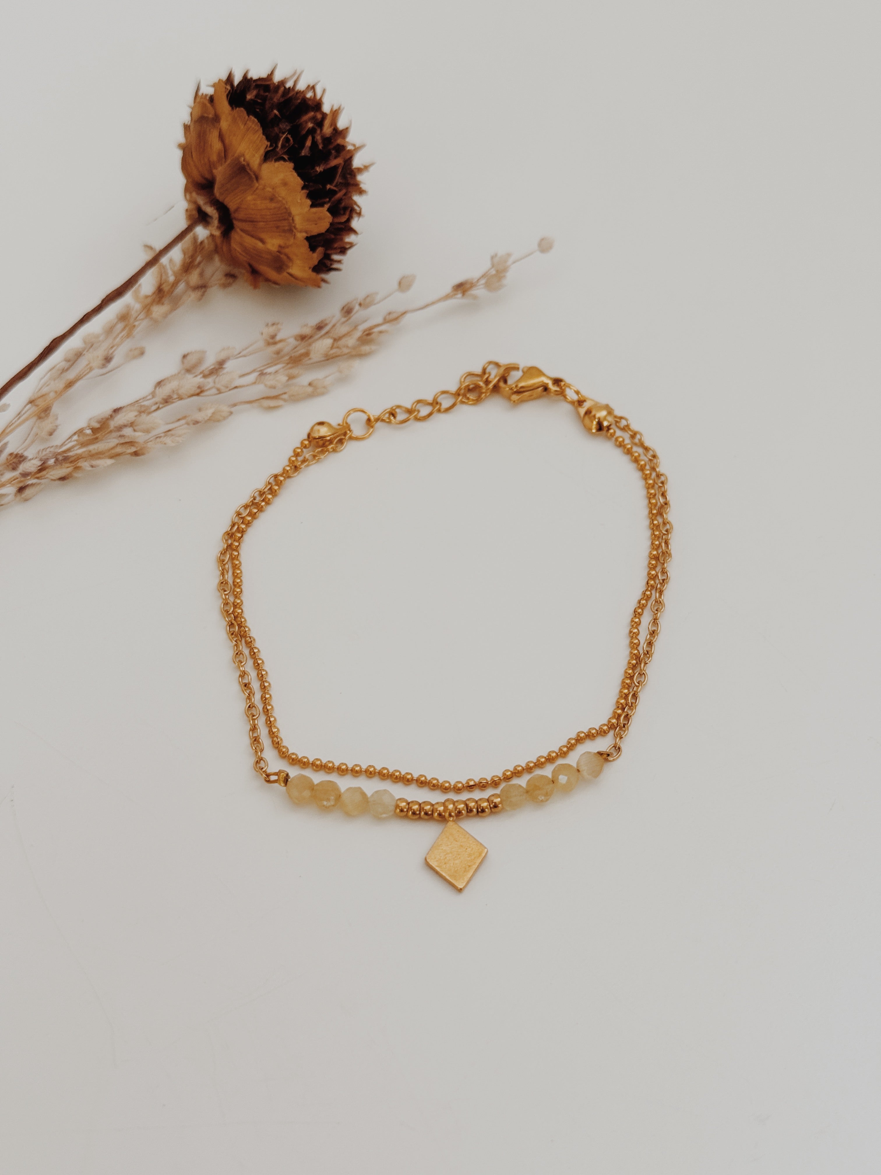 Pulseira dupla Citrino