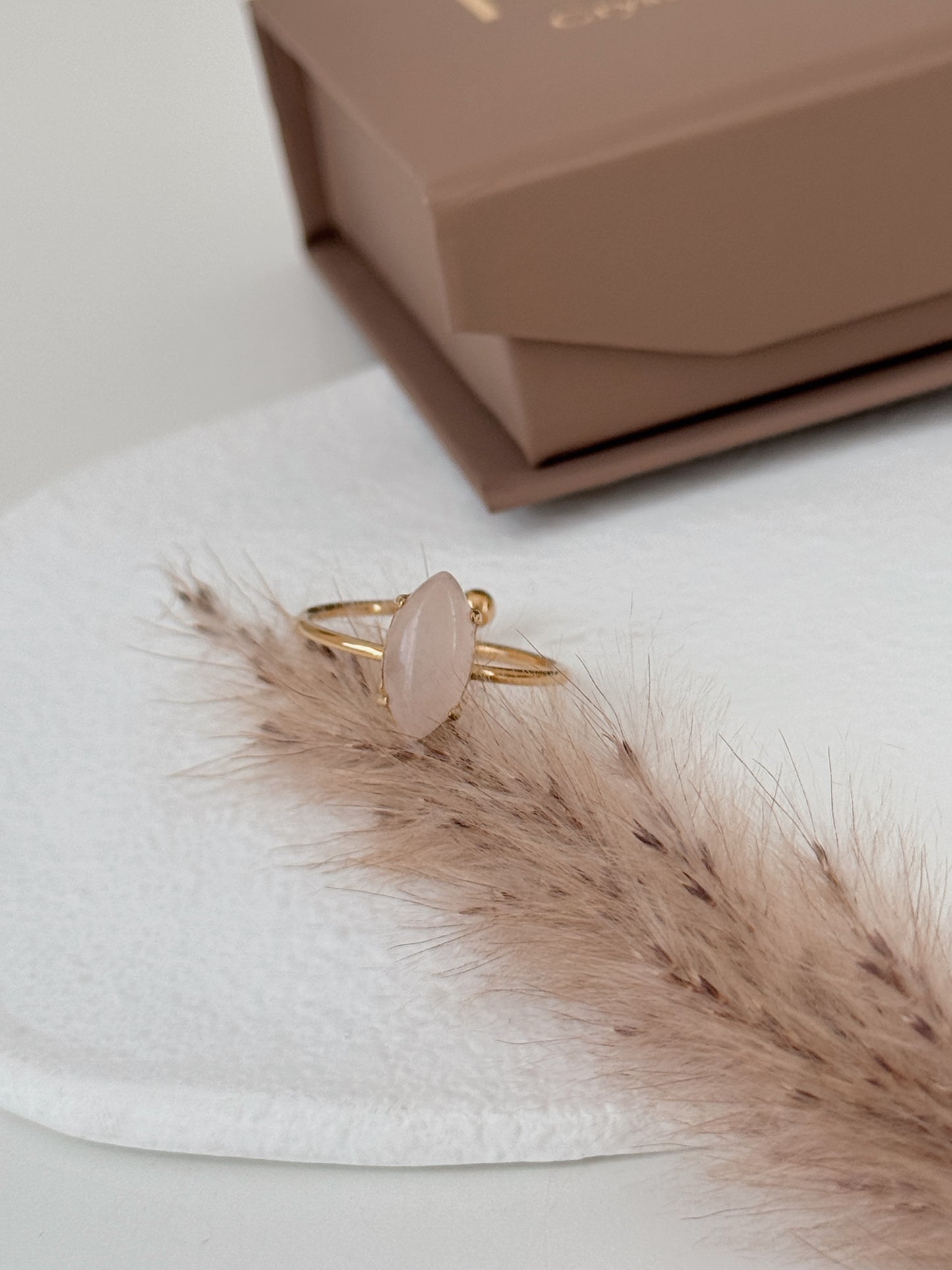 Anel Amor Suave ( quartzo rosa )