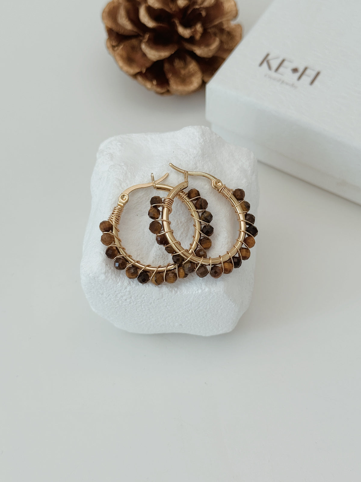 Argolas Boho | Olho de Tigre