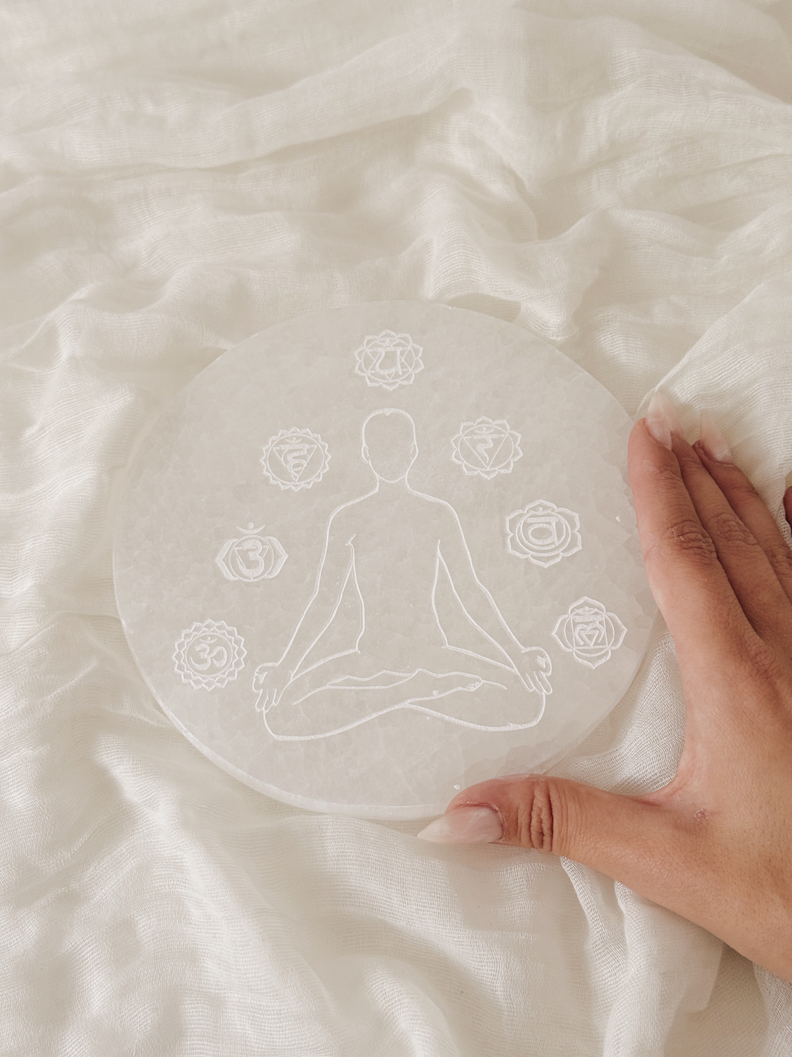 Base Selenite redonda | 7 Chakras