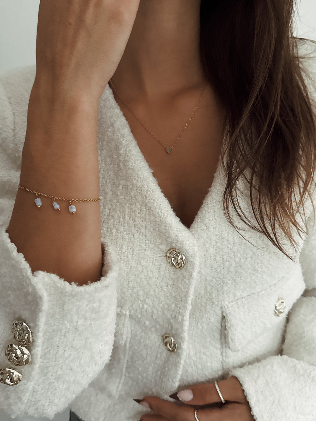 Pulseira Alma Serena ( àgata azul rendada )