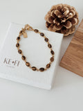 Pulseira Elo dourado | Olho de tigre