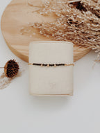 Pulseira gotas douradas - Obsidiana Negra