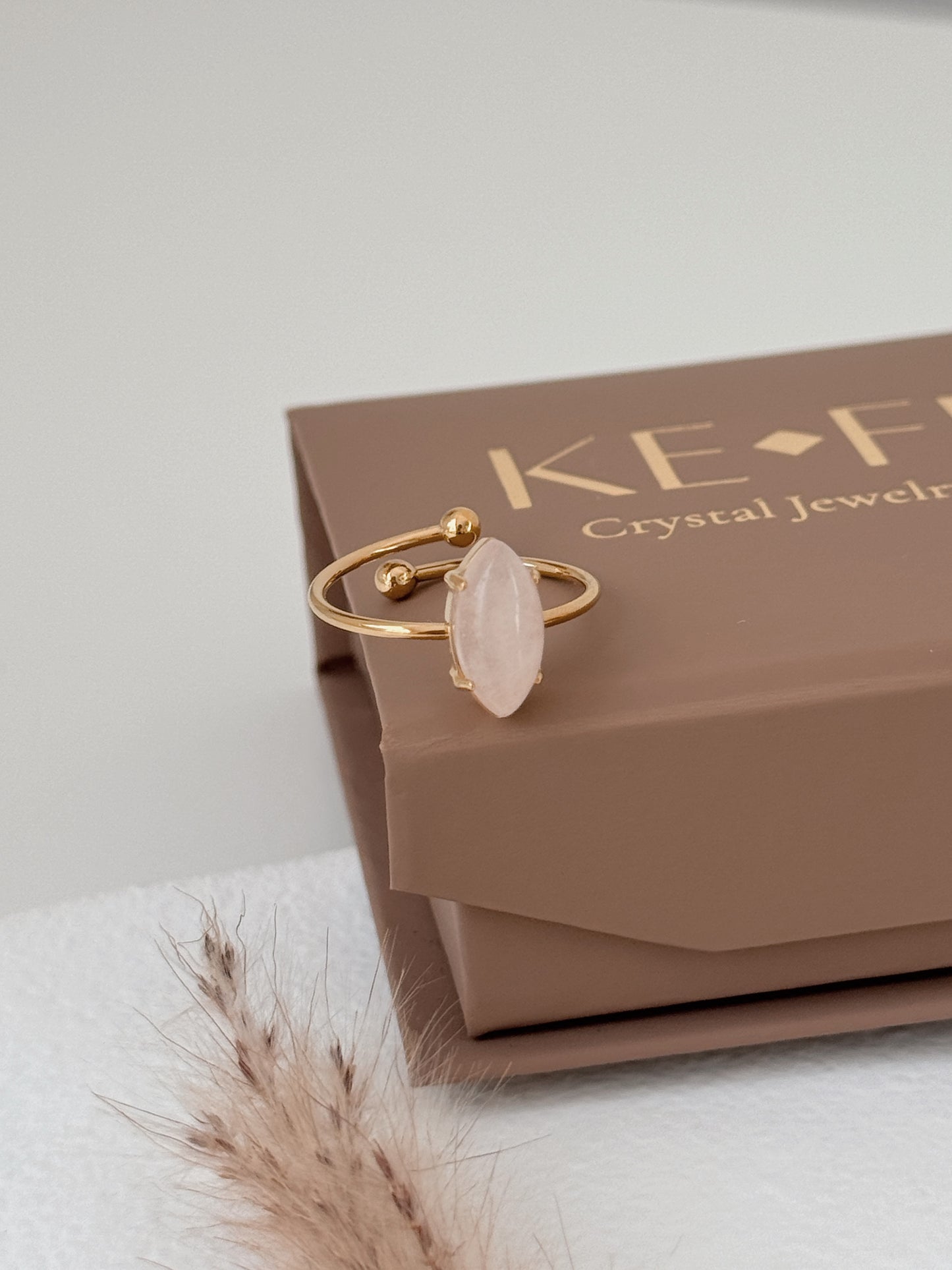 Anel Amor Suave ( quartzo rosa )