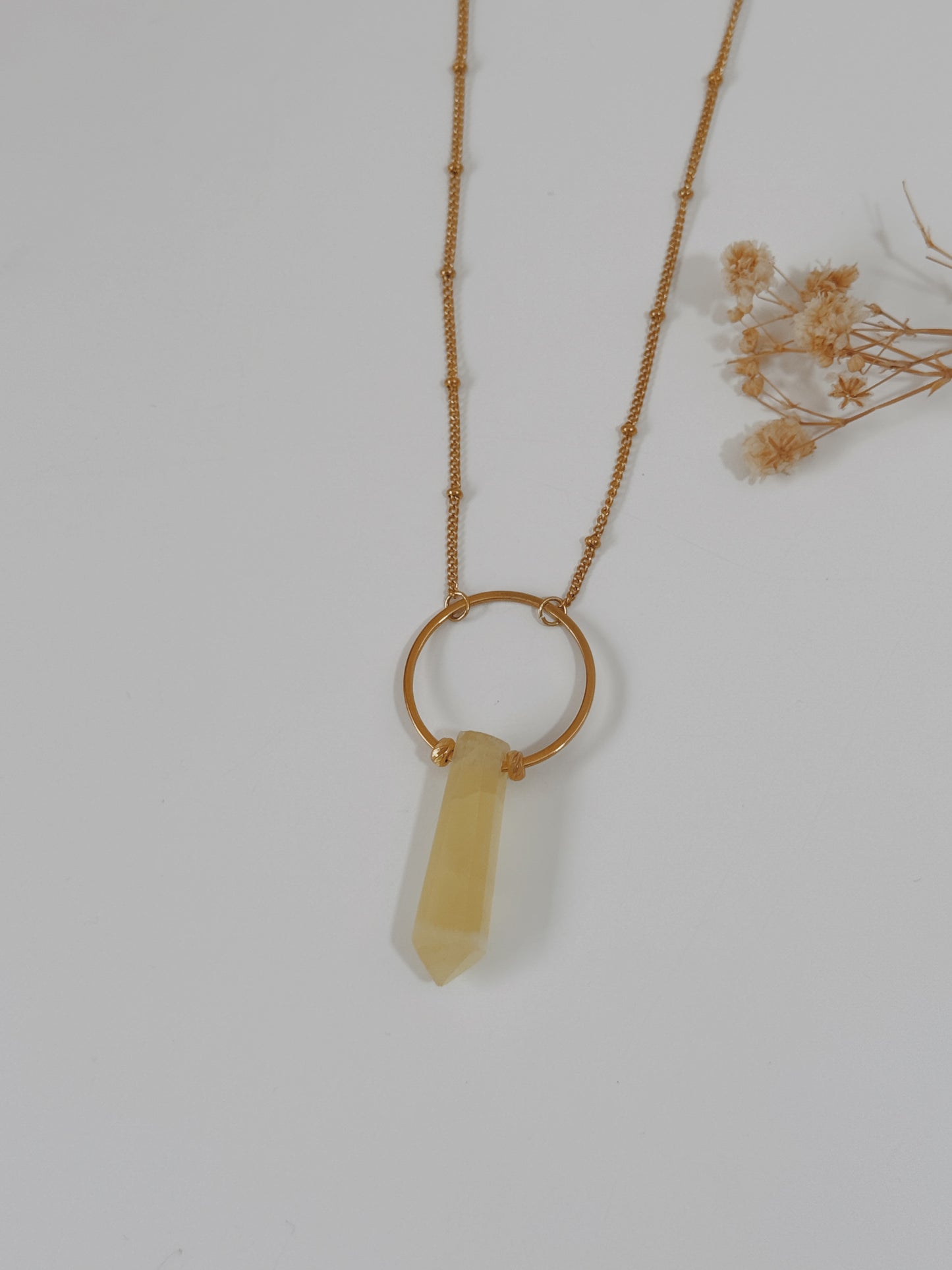 Colar Agni Calcite Limão