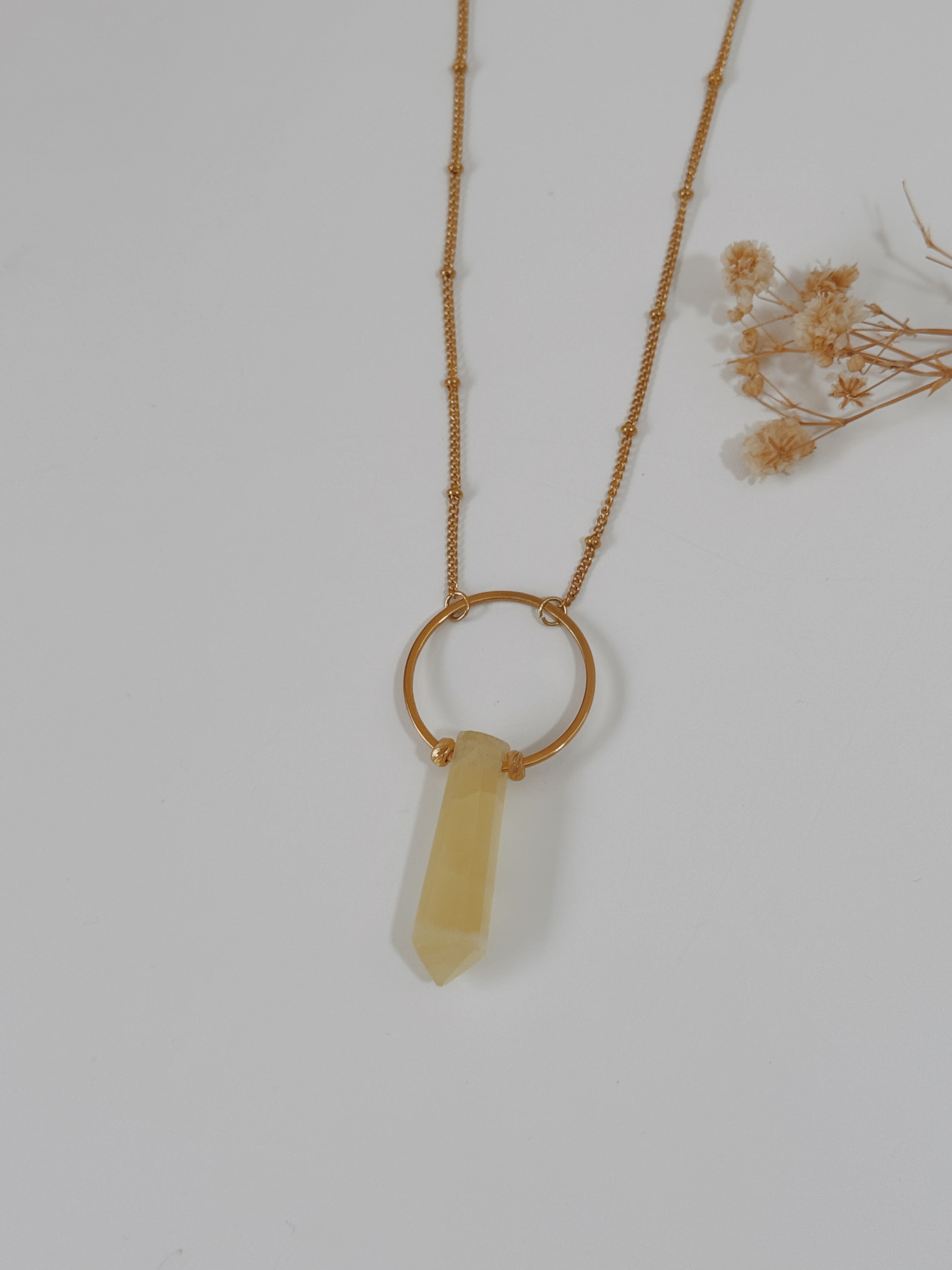 Colar Agni Calcite Limão