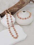 Pulseira Golden Clover | rosa