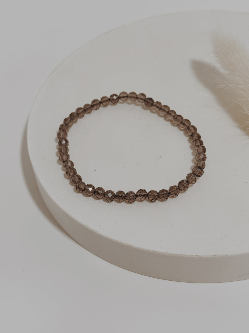 Pulseira Quartzo fumado facetado