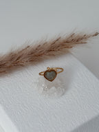 Anel Coração Labradorite
