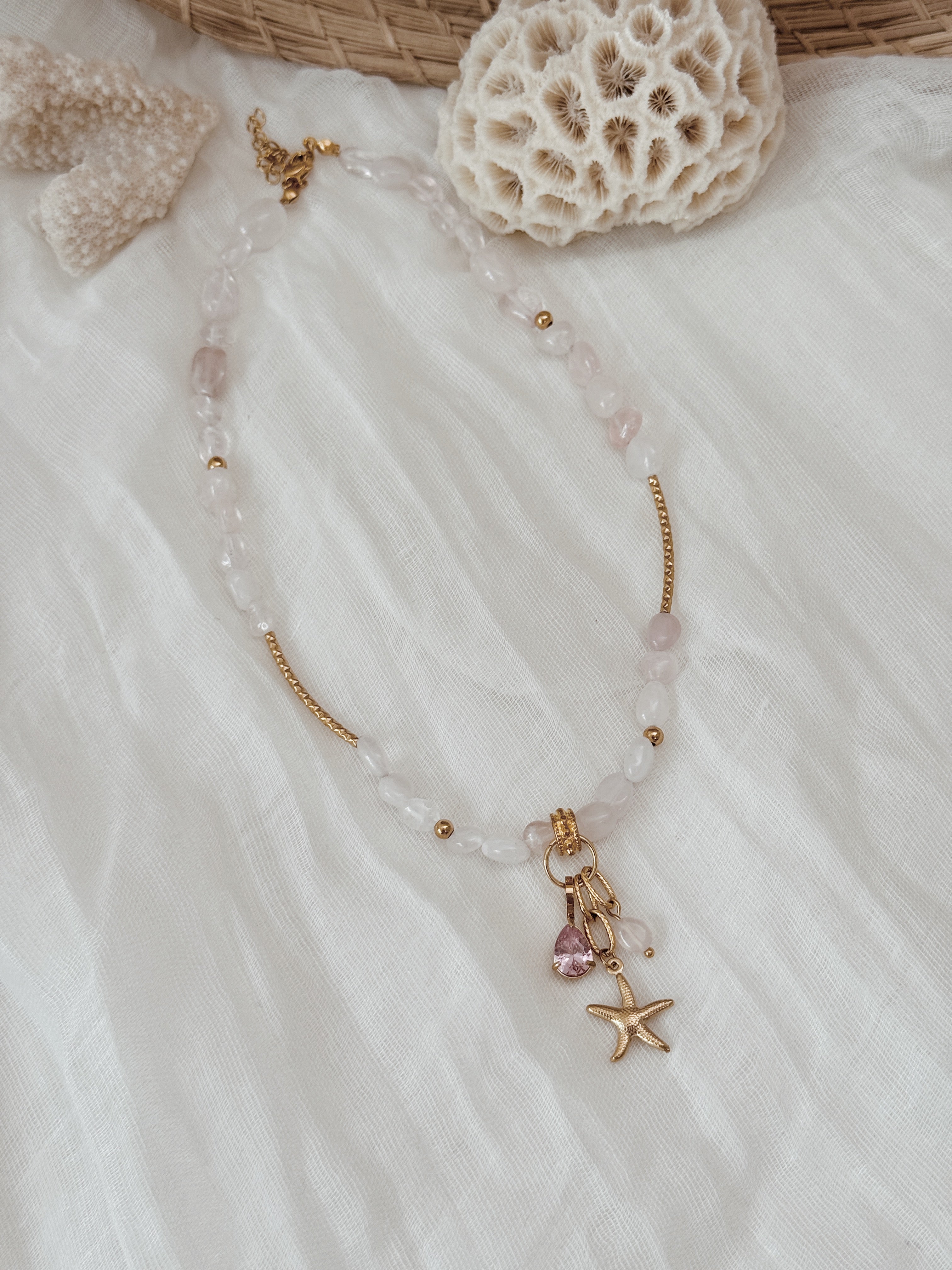 Colar Summer Vibes | quartzo rosa