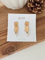 Brincos Golden Bark | Pearl