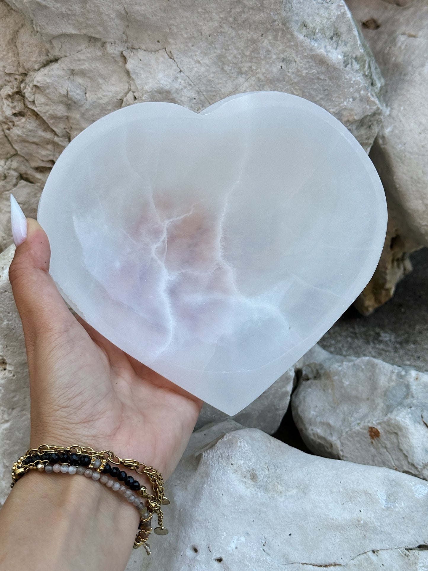 Taça Selenite coração grande