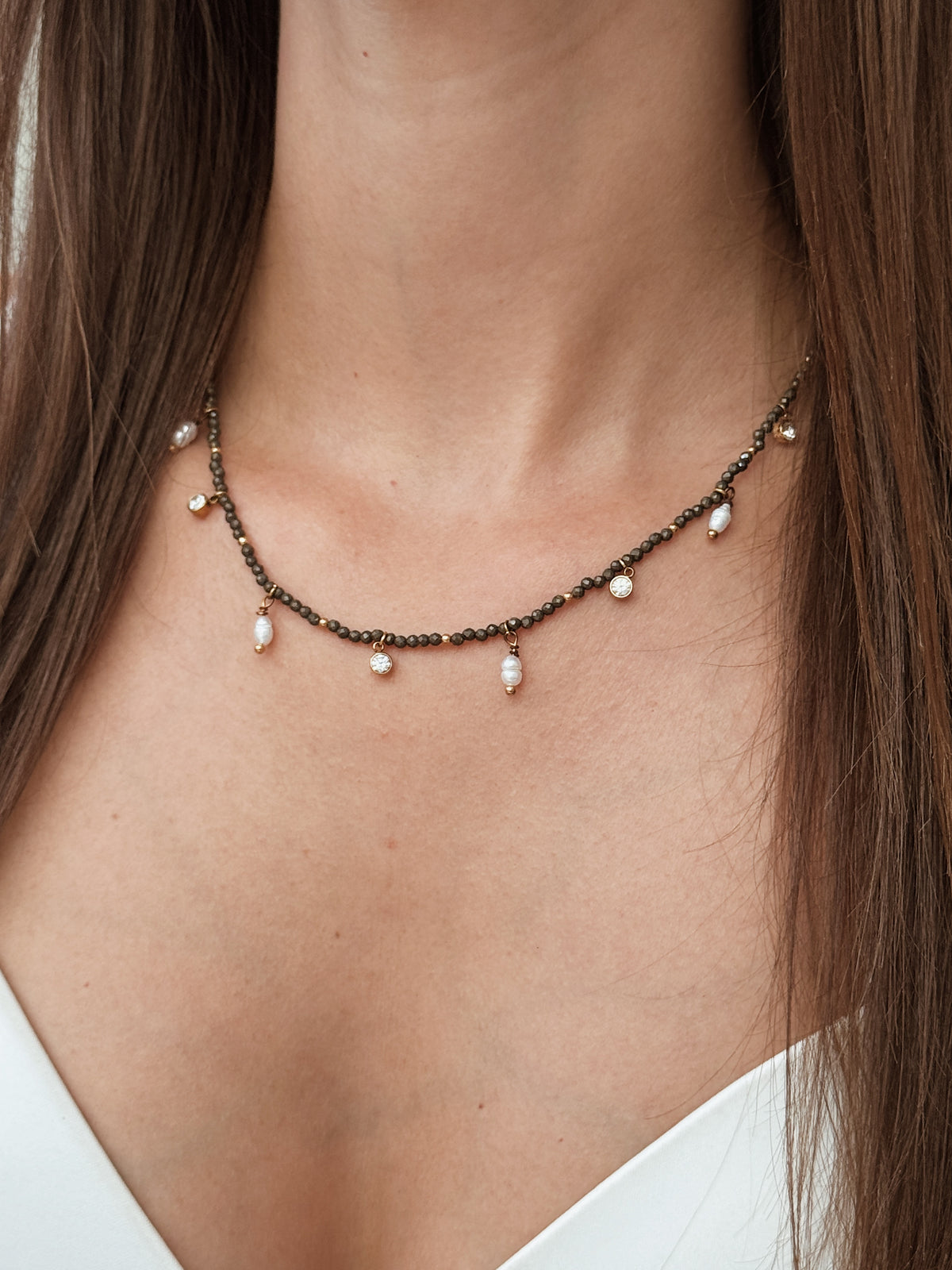 Colar de Pirite | pearl