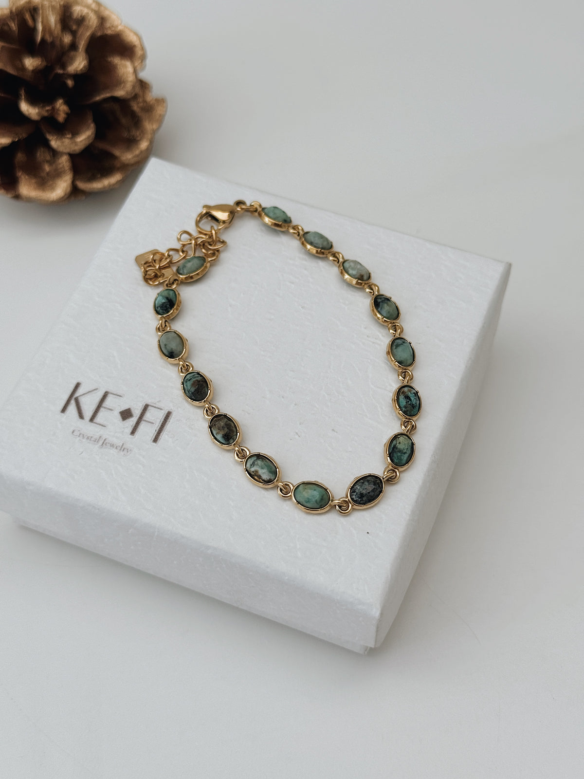 Pulseira Elo dourado | Crisocola