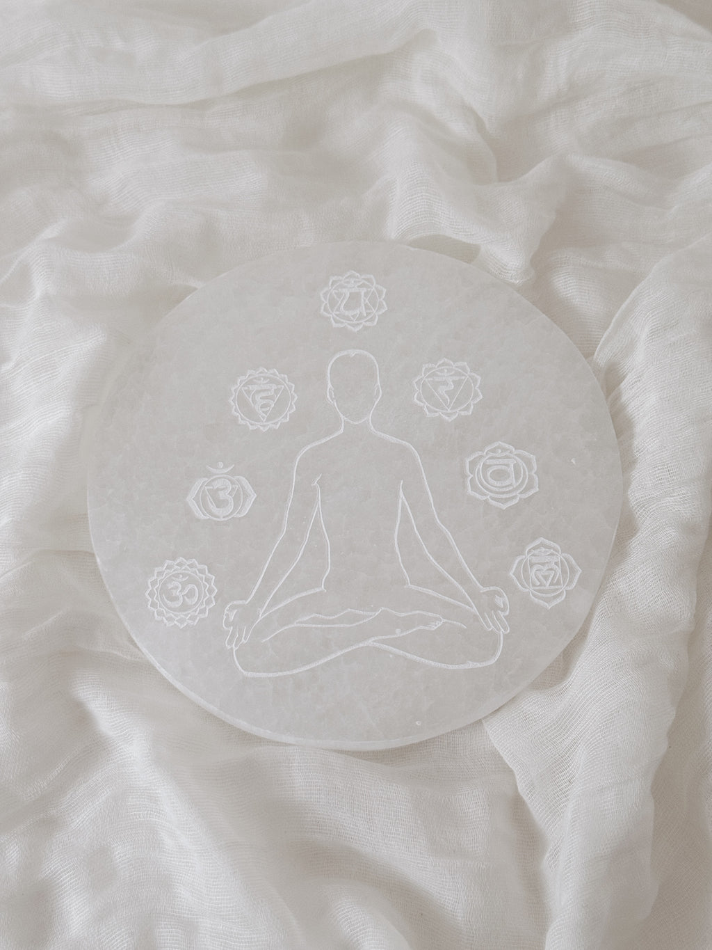 Base Selenite redonda | 7 Chakras