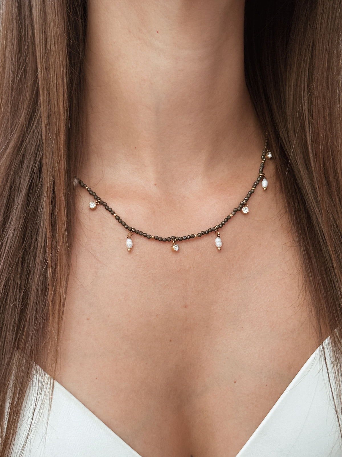 Colar de Pirite | pearl