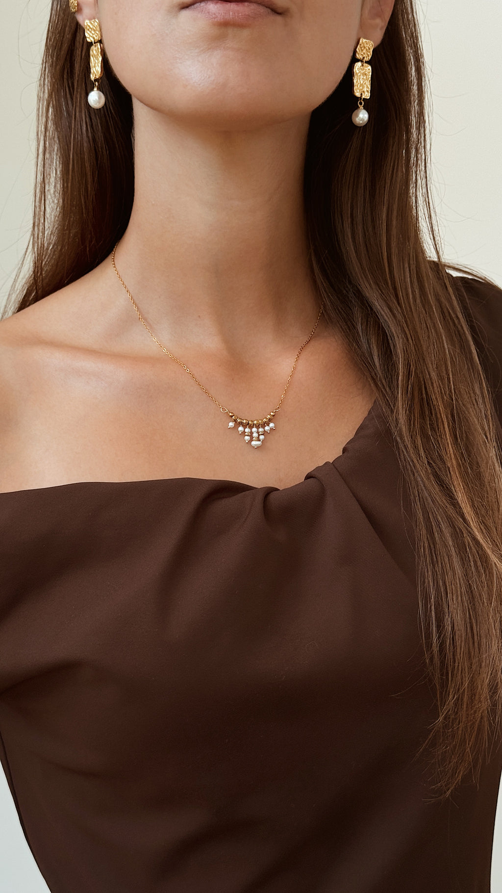 Brincos Golden Bark | Pearl