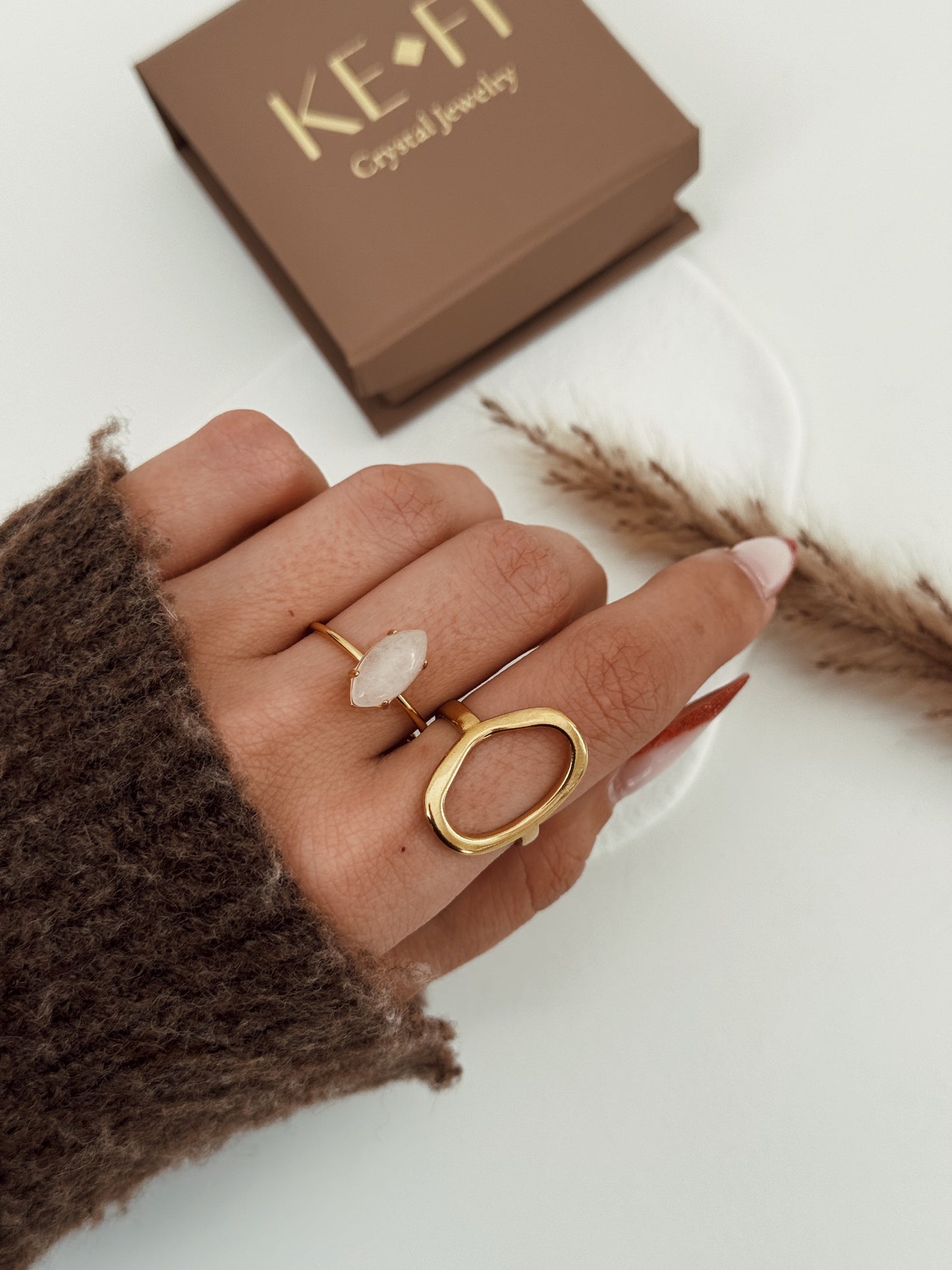 Anel Amor Suave ( quartzo rosa )