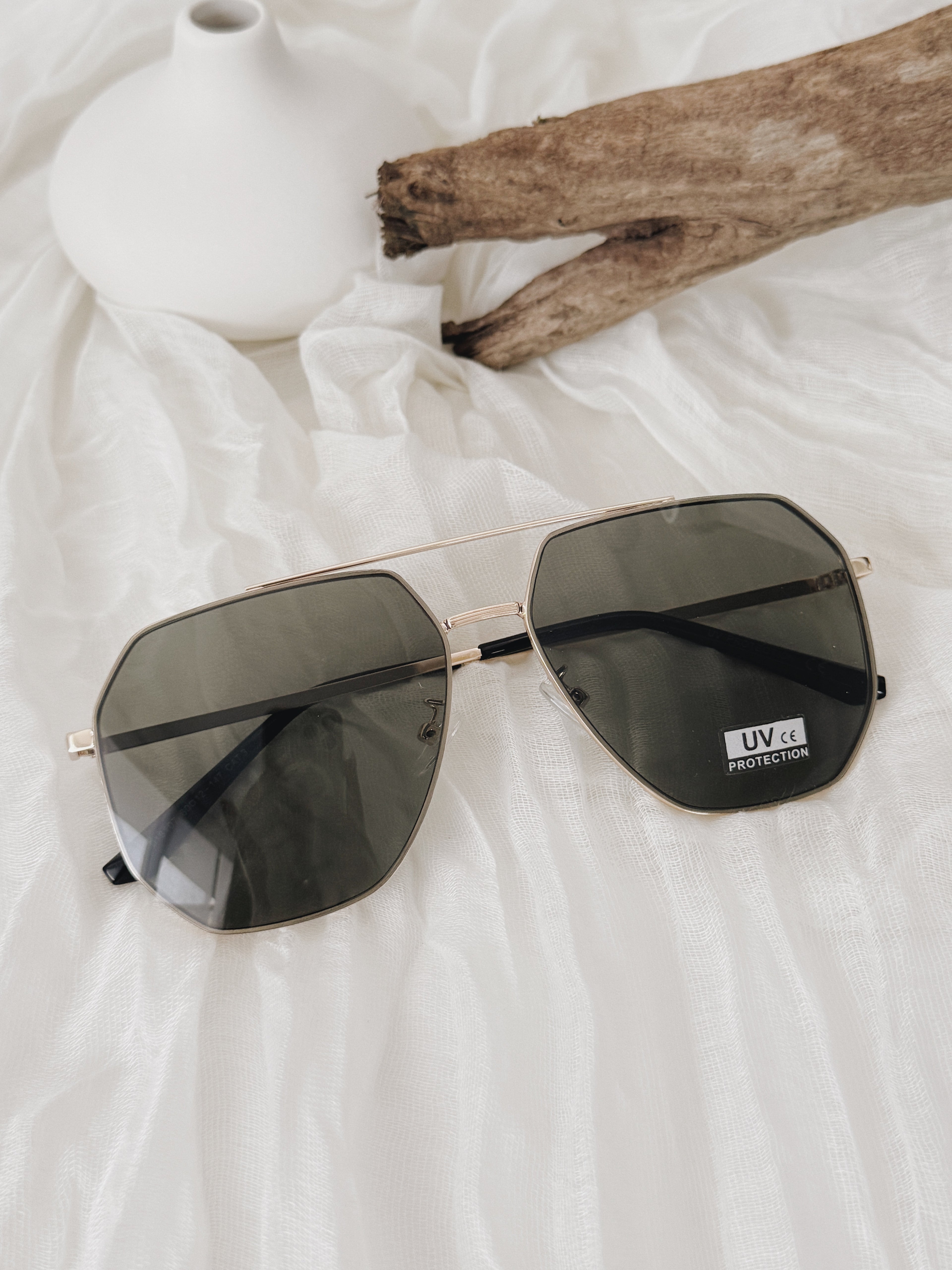 Óculos de sol Homem estilo aviador | dourado