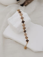 Pulseira Golden Clover | champanhe e bordô