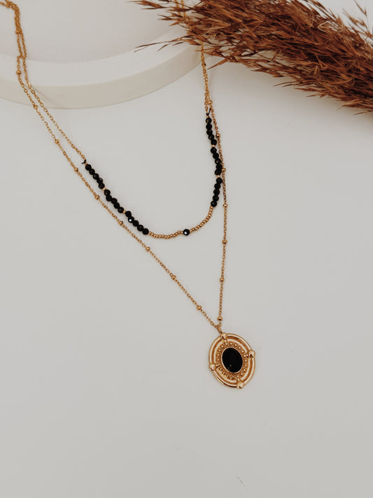 Colar duplo - Turmalina e Onix