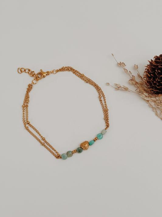 Pulseira coração Amazonite