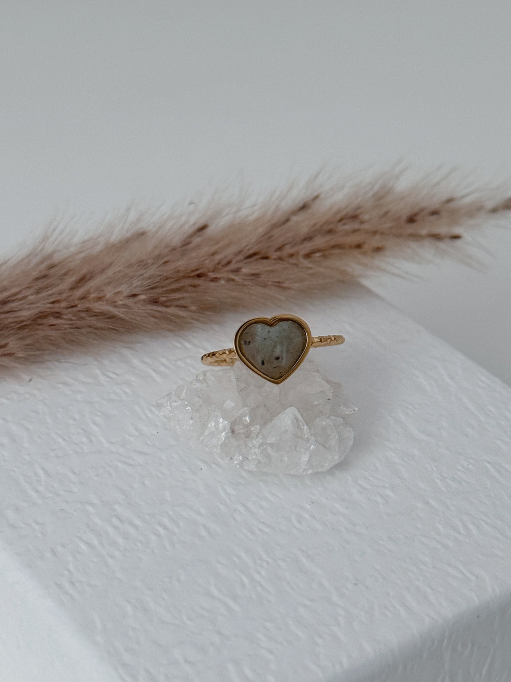 Anel Coração Labradorite