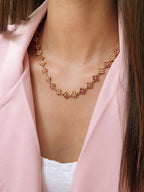 Colar Golden Clover | rosa