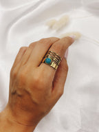 Anel Amazonite dourado I