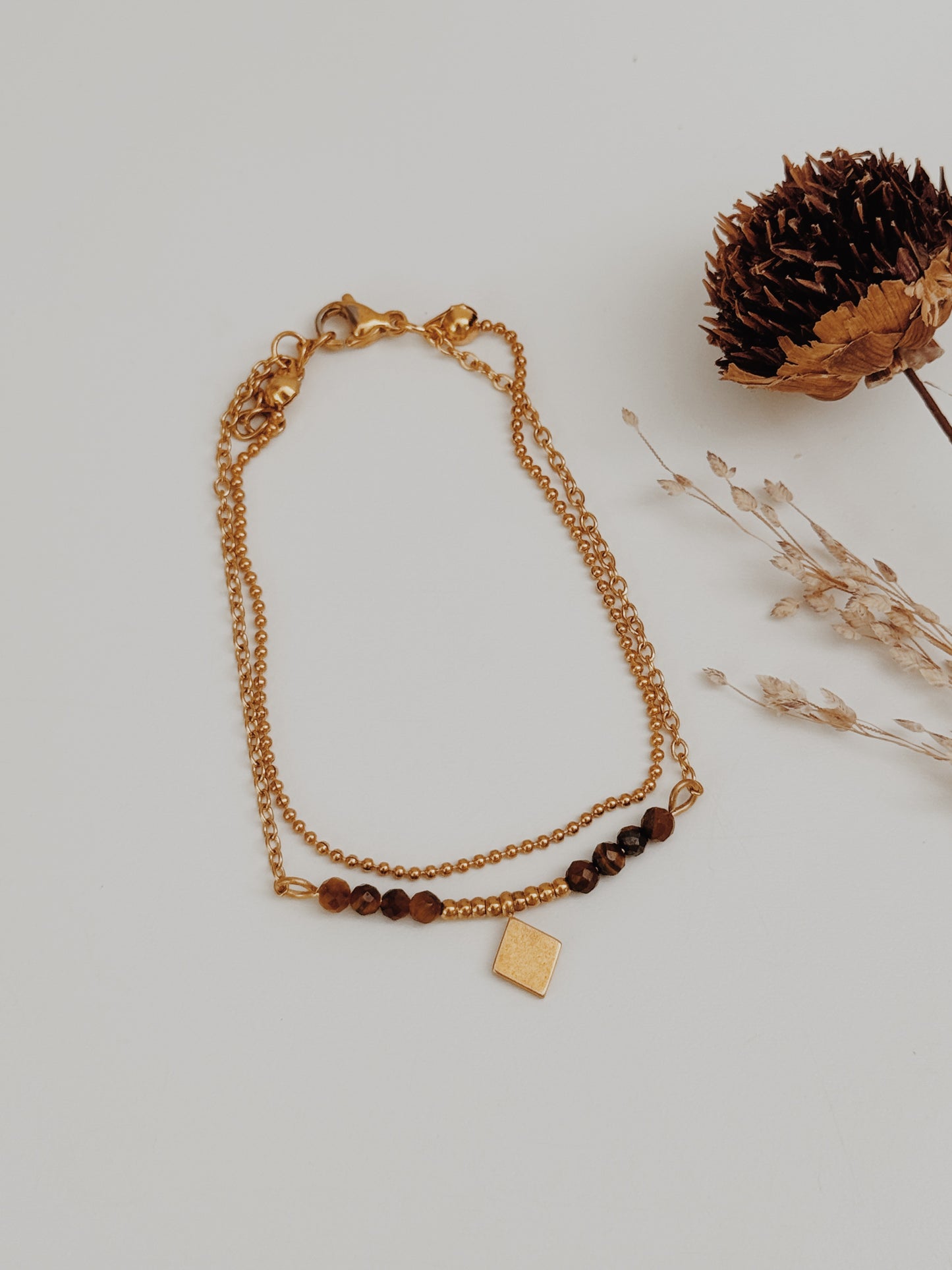 Pulseira dupla Olho de Tigre