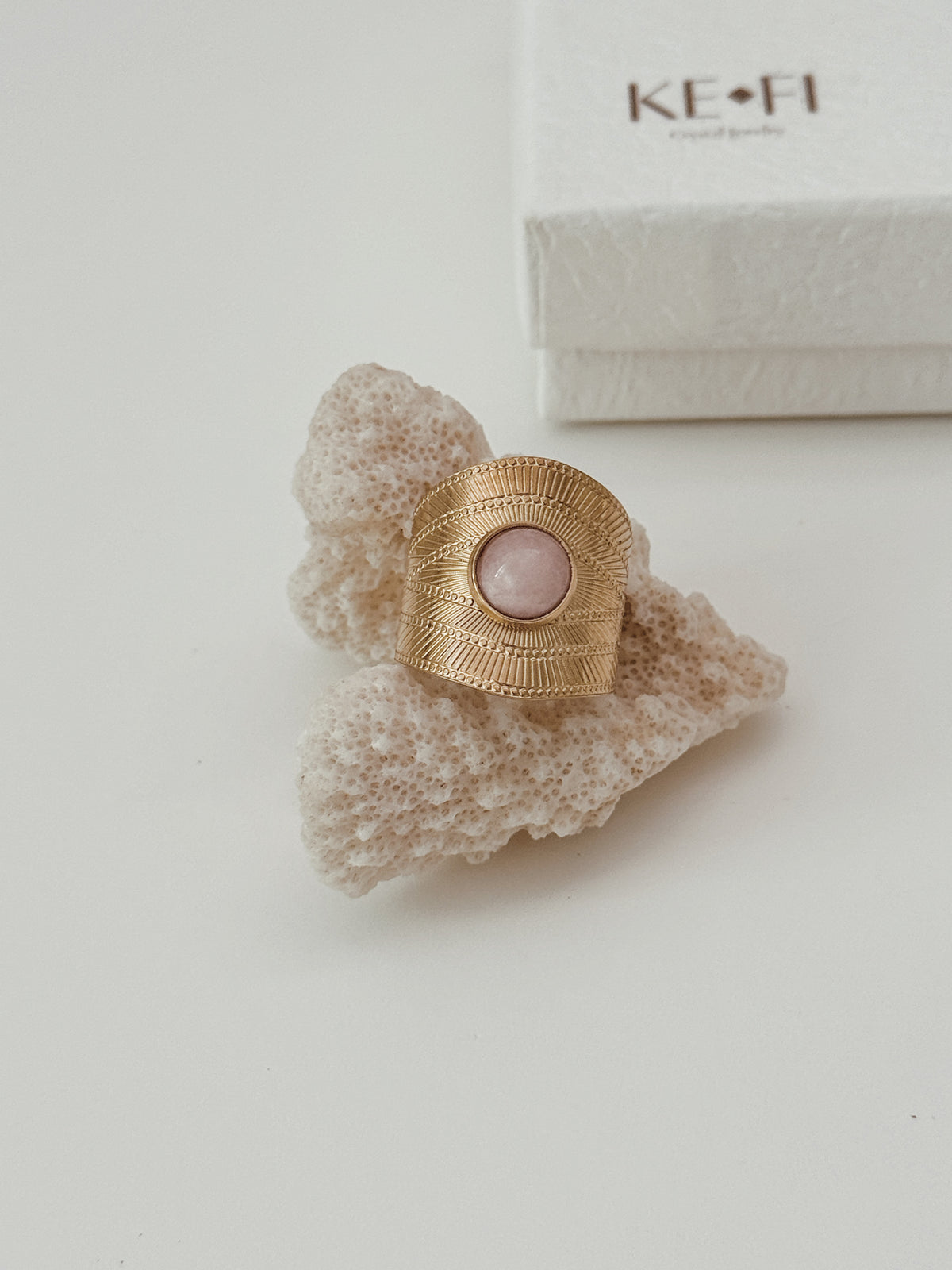 Anel Rosie | Quartzo Rosa