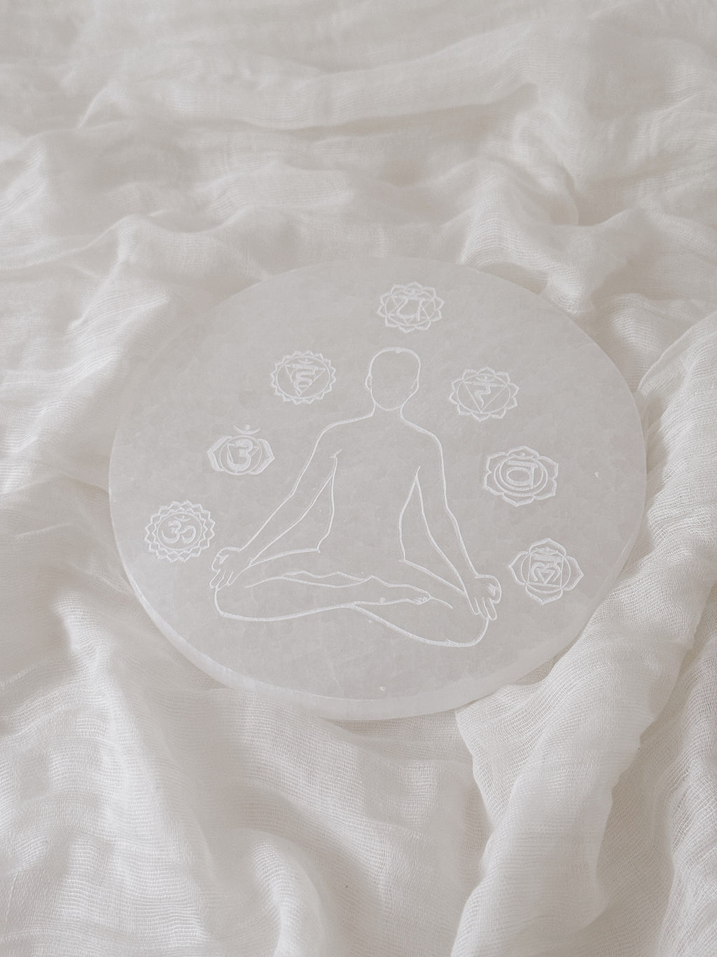 Base Selenite redonda | 7 Chakras