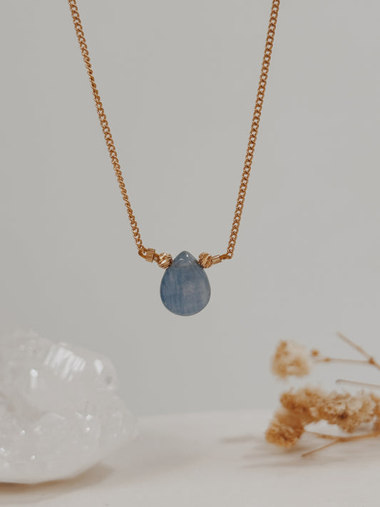 Colar gota Cianite Azul